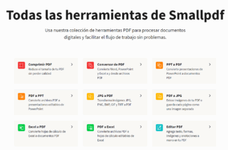 Smallpdf herramientas en línea que permite editar archivos PDF.