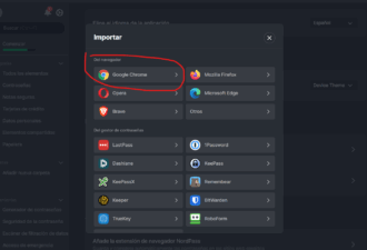 Com importar contrasenyes de Chrome a Nordpass?